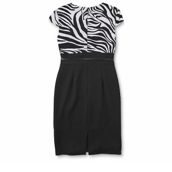 Tiana B. Black/White Zebra Print Dress NWT - Picture 3 of 8